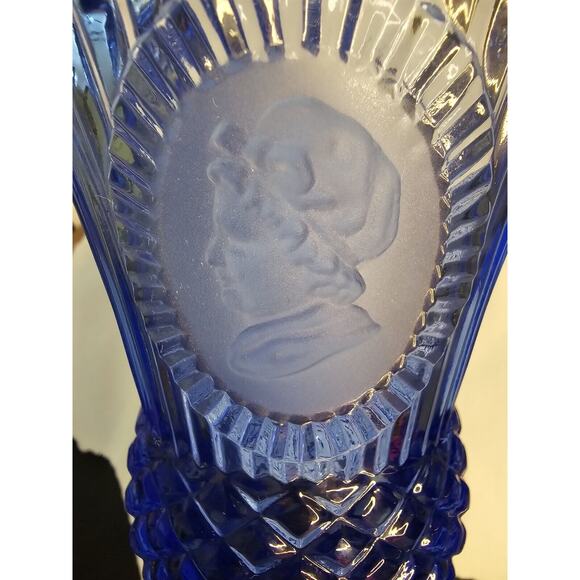 Cobalt Blue Fostoria Glasses Made For Avon George Martha Washington Set Of Three - Picture 3 of 16